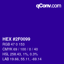 Color code: HEX #2F0099 | qconv.com