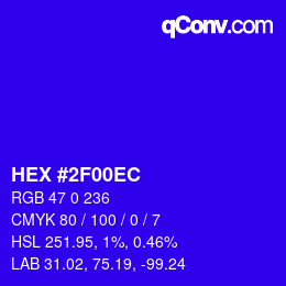 Color code: HEX #2F00EC | qconv.com