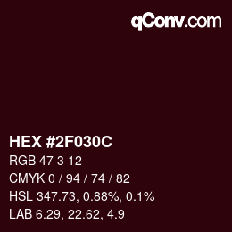 Color code: HEX #2F030C | qconv.com