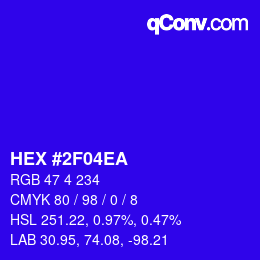 Color code: HEX #2F04EA | qconv.com