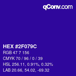 Color code: HEX #2F079C | qconv.com