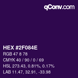 Color code: HEX #2F084E | qconv.com