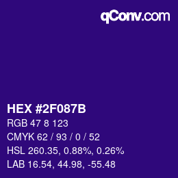 Color code: HEX #2F087B | qconv.com