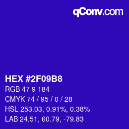 Color code: HEX #2F09B8 | qconv.com