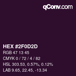 Color code: HEX #2F0D2D | qconv.com