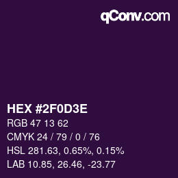 Color code: HEX #2F0D3E | qconv.com