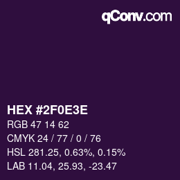 Código de color: HEX #2F0E3E | qconv.com