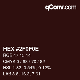 Color code: HEX #2F0F0E | qconv.com