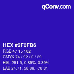 Color code: HEX #2F0FB6 | qconv.com