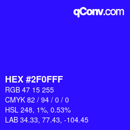 Color code: HEX #2F0FFF | qconv.com