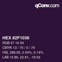 Farbcode: HEX #2F1036 | qconv.com