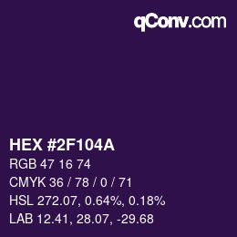 Color code: HEX #2F104A | qconv.com