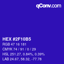 Color code: HEX #2F10B5 | qconv.com