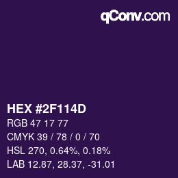 Color code: HEX #2F114D | qconv.com