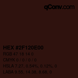 Color code: HEX #2F120E00 | qconv.com