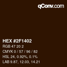 颜色代码: HEX #2F1402 | qconv.com
