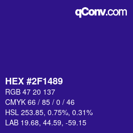 Color code: HEX #2F1489 | qconv.com