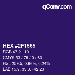 Color code: HEX #2F1565 | qconv.com