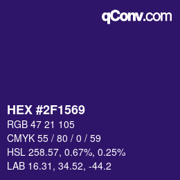 カラーコード: HEX #2F1569 | qconv.com