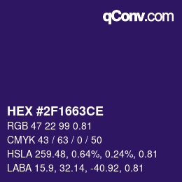 Farbcode: HEX #2F1663CE | qconv.com