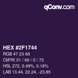 Farbcode: HEX #2F1744 | qconv.com