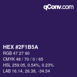 Color code: HEX #2F1B5A | qconv.com