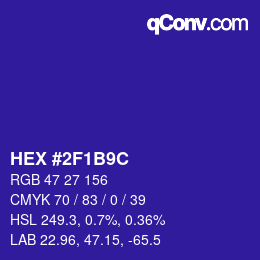 Color code: HEX #2F1B9C | qconv.com