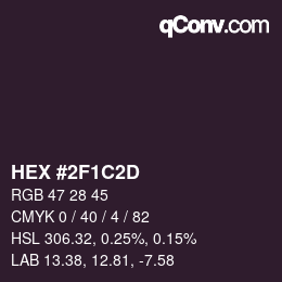 Color code: HEX #2F1C2D | qconv.com