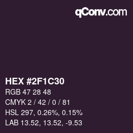 Color code: HEX #2F1C30 | qconv.com
