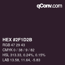 Color code: HEX #2F1D2B | qconv.com