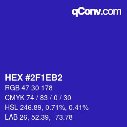 Color code: HEX #2F1EB2 | qconv.com