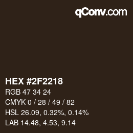 Color code: HEX #2F2218 | qconv.com
