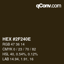 Color code: HEX #2F240E | qconv.com