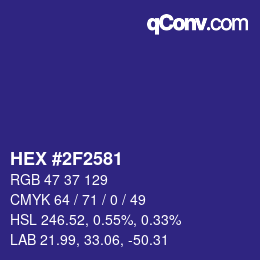 Color code: HEX #2F2581 | qconv.com