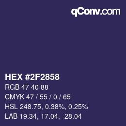 Color code: HEX #2F2858 | qconv.com