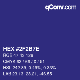 Código de color: HEX #2F2B7E | qconv.com