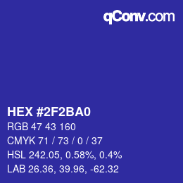 Color code: HEX #2F2BA0 | qconv.com