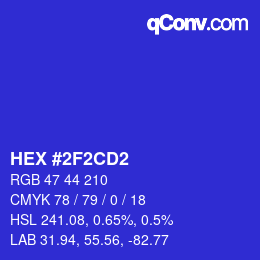 Color code: HEX #2F2CD2 | qconv.com