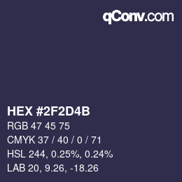 Color code: HEX #2F2D4B | qconv.com
