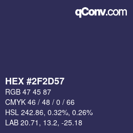 Color code: HEX #2F2D57 | qconv.com