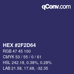 Color code: HEX #2F2D64 | qconv.com