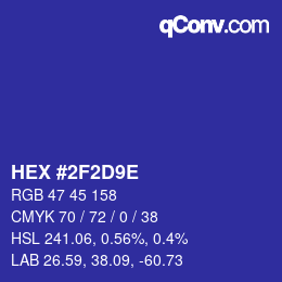 Color code: HEX #2F2D9E | qconv.com