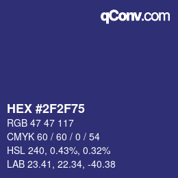 Código de color: HEX #2F2F75 | qconv.com