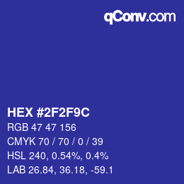 Color code: HEX #2F2F9C | qconv.com