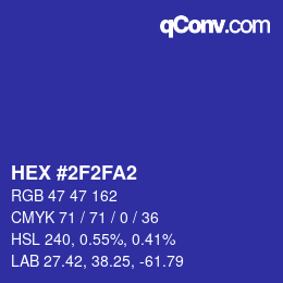 Color code: HEX #2F2FA2 | qconv.com