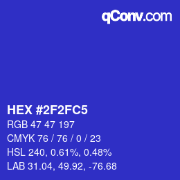 Color code: HEX #2F2FC5 | qconv.com