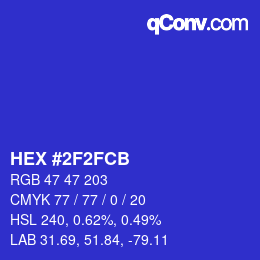 Color code: HEX #2F2FCB | qconv.com