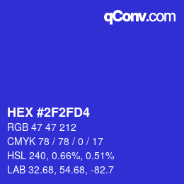 Color code: HEX #2F2FD4 | qconv.com
