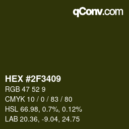 Color code: HEX #2F3409 | qconv.com