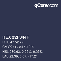 Color code: HEX #2F344F | qconv.com